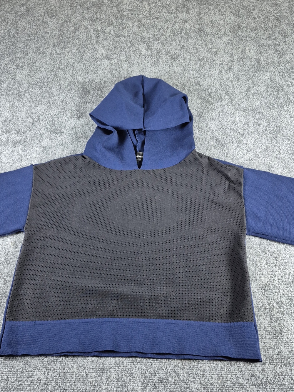 Emporio Armani Blue crewneck Women's sweatshirt Front Mesh size 42 Made in Italy